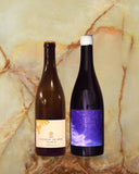La Pépite du Mois : coffret de 2 vins nature sur plateau marbre
